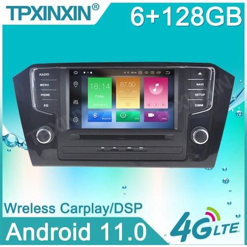 Android 11 6+128G For VW PASSAT 2015 2016 2017 2018 Car Multimedia Player GPS Navigation WIFI IPS Screen Player