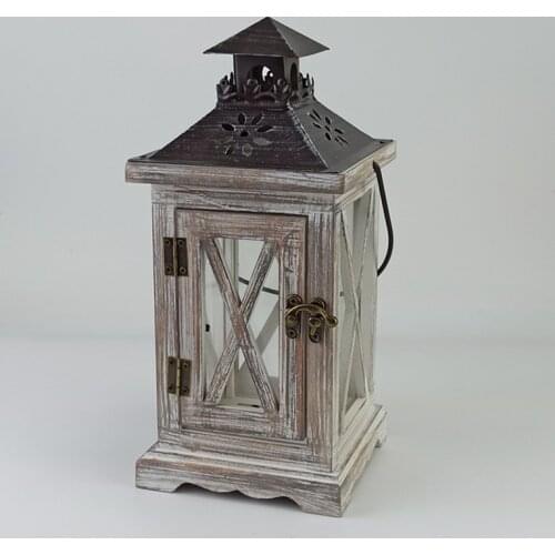 New Retro Wooden Wind Lamp Candle Holder Creative European Style Home Decoration Vertical Hanging Wind Lamp Candle Holder Metal