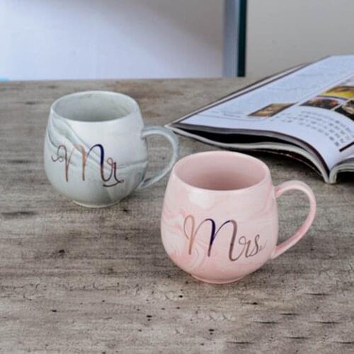 Color Glaze Letter Ceramic Big Belly Coffee Mug Home Office School Milk Tea Water Cup Drinkware Mug Daily Couple Gift Cup