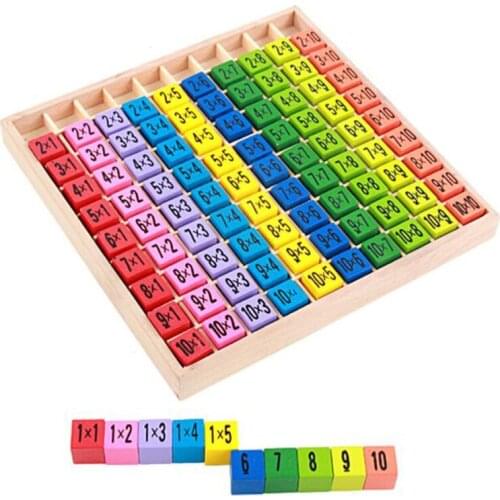Baby Wooden Toys 99 Multiplication Table Math Toy 10*10 Figure Blocks Baby Learn Educational Montessori Gifts