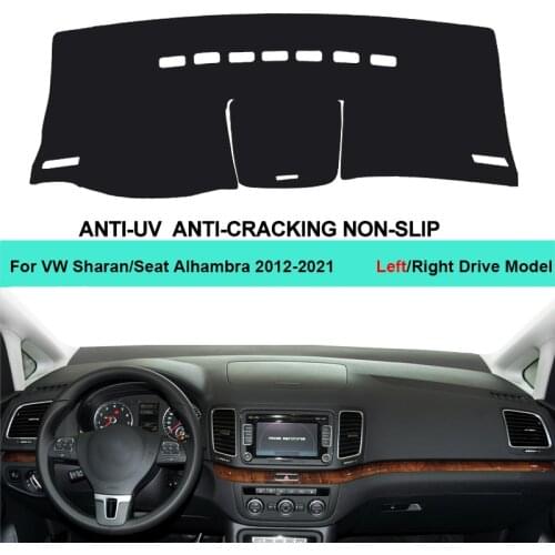 For Volkswagen VW Sharan Seat Alhambra 2012 - 2020 2021Console Protector Carpet Dashmat 2 Layers Car Dashboard Cover Carpet Cape