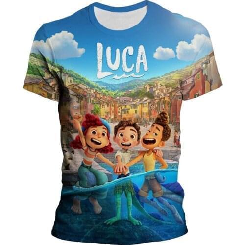 Disney Cartoon Anime Luca 3D Print T Shirt Men Women Children Summer Fashion Streetwear Boy Girl Kids Short Sleeve Cool Tops Tee