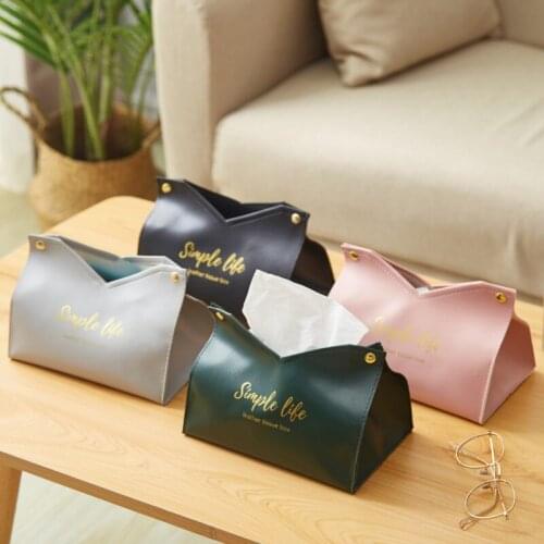 PU Leather Tissue Box Car Toilet Pumping Paper Box Home Living Room Desktop Decoration Bedroom Kitchen Large Storage Box