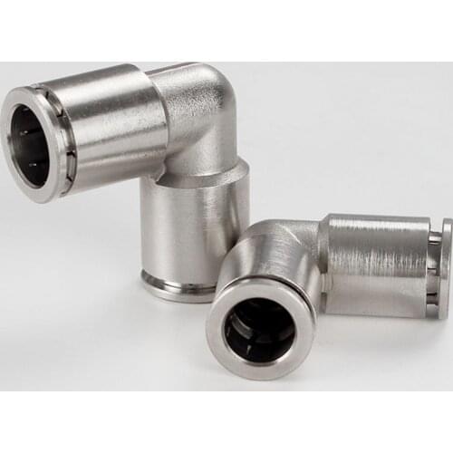 Pneumatic 4mm 6mm 8mm 10mm 12mm 14mm 16mm Elbow Nickel Plated Brass Push In Quick Connector Release Air Fitting Plumbing