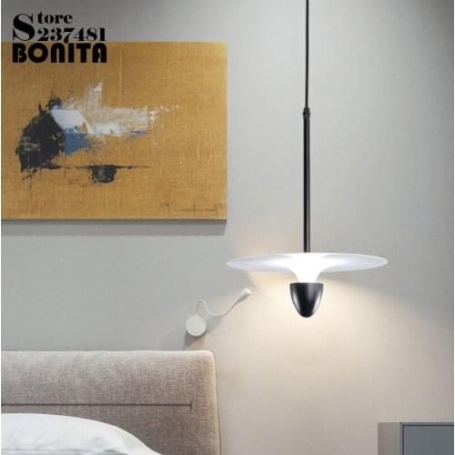 UFO small pendant lamp led Modern minimalist nordic Bedroom hanging lamps for dining room Acrylic round spaceship droplight loft