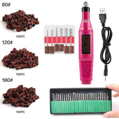 COSCELIA Electric Nail Drill Machine Pen Manicure Ceramic Milling Cutters Electric Nail Sander Pedicure Manicure Kit Equipment