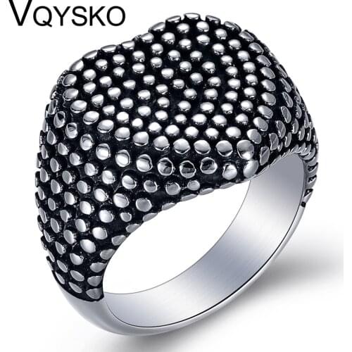 Fashion Men Jewelry Biker Ring With Factory Price High Quality 316L Stainless Steel Dots Heart Rings For Party Gift