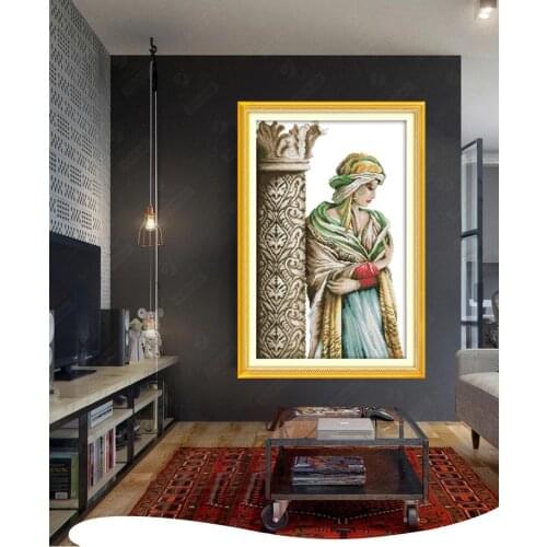 Arab girl Cross Stitch Kit Home Decorative 11CT 14CT DMC Chinese Embroidery Needlework Easy DIY Cross-stitch set Handmade Gifts