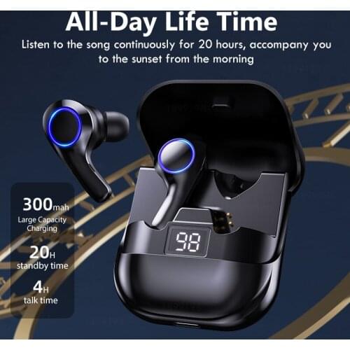 2020 Newest Wireless Bluetooth Earphone 5.0 TWS Hands-Free Earbuds Mini Sport Ear Bud Headphones Headset For Phone