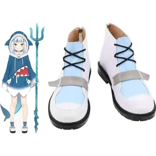 Gawr Gura Cosplay Shoes Hololive ENG Gawr Gura Cosplay Boot shoes White Martin boots