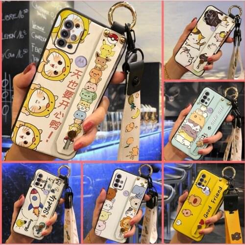 Wrist Strap Original Phone Case For MOTO G30/G10 Anti-dust Silicone Cartoon Durable Dirt-resistant