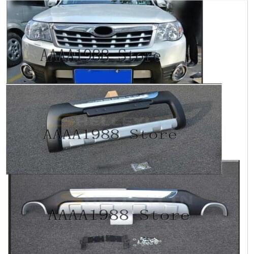 Fit For Subaru Forester 2008-2012 Front+ Rear Bumper Diffuser Bumpers Lip Protector Guard skid plate ABS Chrome finish 2PES