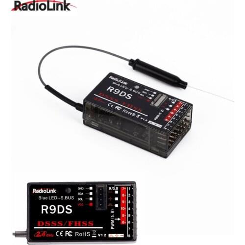 RadioLink R9DS 2.4G 9CH DSSS & FHSS Receiver for RadioLink AT9 AT10 Transmitter RC Multirotor Support For S-BUS