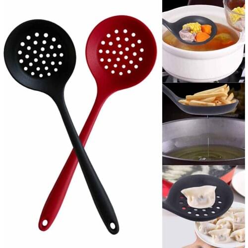 Silicone Strainer Scoop Colander Kitchen Spoon Non-Stick Pan Design Oil Filter Grid Food Strainer Home Cooking Tools