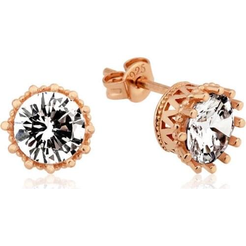 Tevuli 925 Sterling Silver Spiked Single Stone Studded Earrings