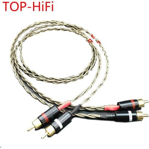 TOP-HiFi 2 RCA to 2 RCA Male Cable Nordost Odin Siver-plated RCA Audio Cable AV Audio Cable TV DVD Amplifier Speaker Wire