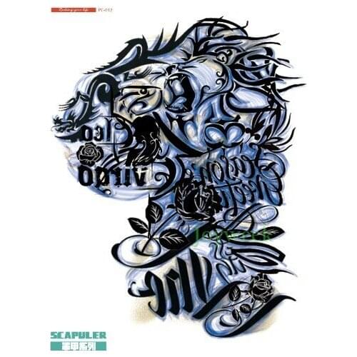 Waterproof Temporary Tattoo Sticker on shoulder large new school english tatto stickers flash tatoo fake tattoos for men