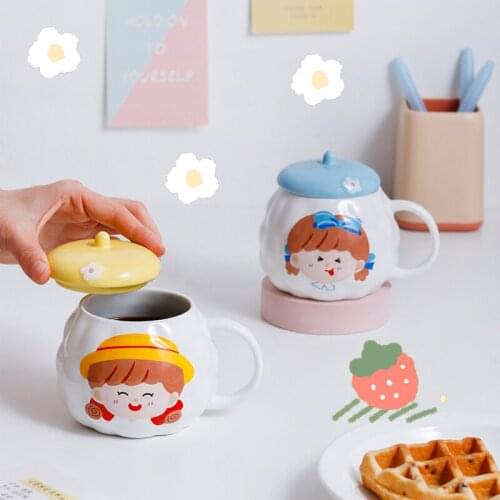 Fairy Cup Ceramic Cup Cute Cartoon Water Cup Female Coffee Mug Flower Tea Cup cute cup tea cup set cool cup funny gift CL90320