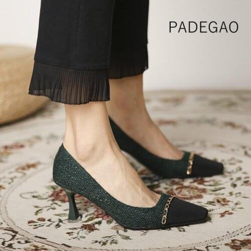 Ladies Dress Shoes 2021 Casual Korean Vintage Sexy Fashion High Heels Women