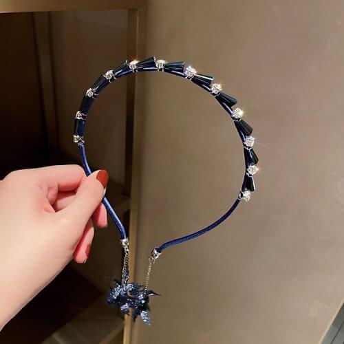 2021 New Trendy Simple Hair Accessories Luxury Rhinestone Crystal Hairbands for Women Girls Korean Style Hair Clips Headwear