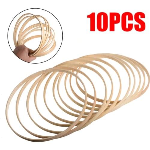 10pcs/set 20cm Dia.Cross Stitch Hoop Embroidery Hoop Round Wooden Bamboo Hoop DIY Craft Tools