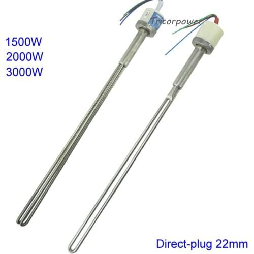 1500W/2000W/3000W 220V electric Heating Pipe Rod DN15 Direct-plug Type Solar Heater for Solar Water Tank backup power