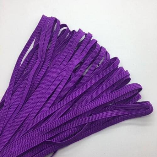 5yards/lot 1/4" 6mm Purple Multirole Thickening Satin Elastic Band Trim Sewing Spandex Lace Trim