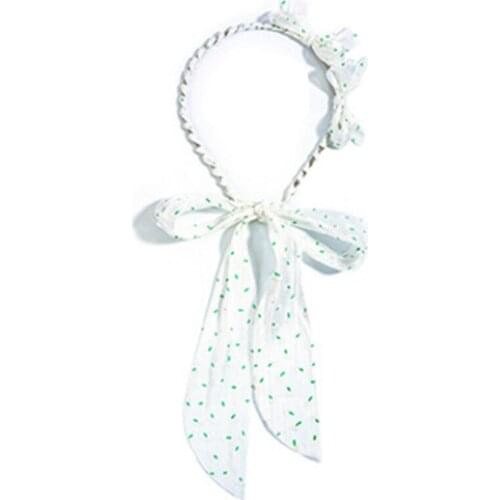 649D Ribbon Hairbands Long Tassels Headband Pattern Twist Wired Hair Hoop Elegant Personality Hair Scrunchy Accessories