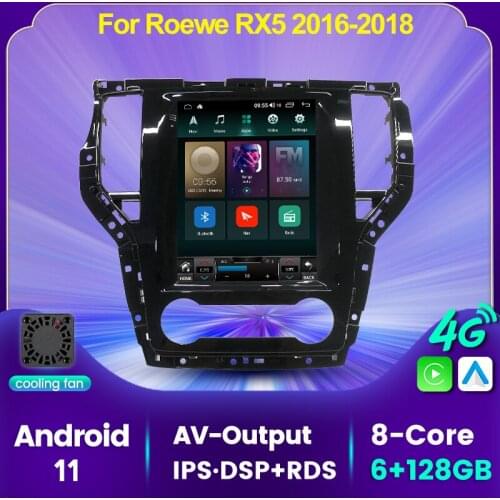 9.7'' Vertical Tesla Screen Android 11 6GB+128GB Av Output RDS Car GPS Navigation Radio Player For Roewe RX5 2016 2017 2018