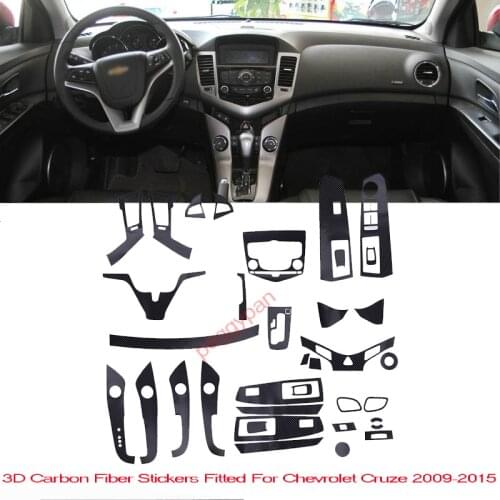 Car-Styling New 3D Carbon Fiber Car Interior Center Console Color Change Molding Sticker Decals For Chevrolet Cruze 2009-2015