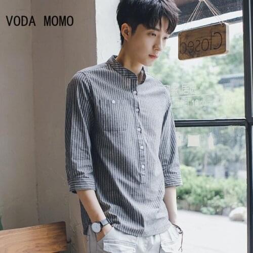 White Shirts Men Autumn New Korean Fashion 100% Cotton Long Sleeved Casual Men Black Shirt Chest Pockets Mens Dress Shirts