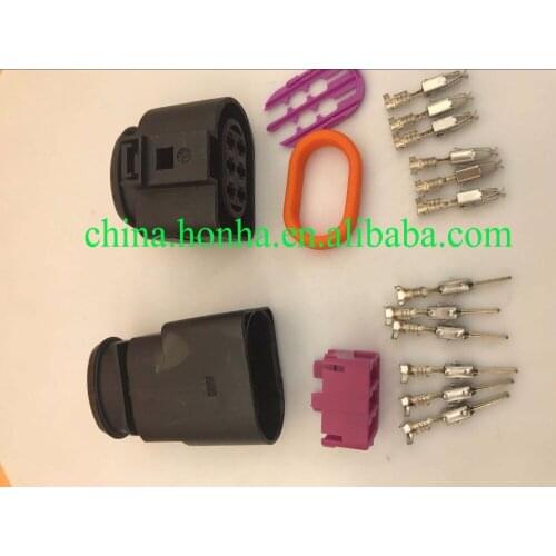 Free shipping 5pcs 6 Pin/Way 3.5 Auto Female Male LSU 4.2 Oxygen Sensor Connector Plug For1J0973733 1J0973833