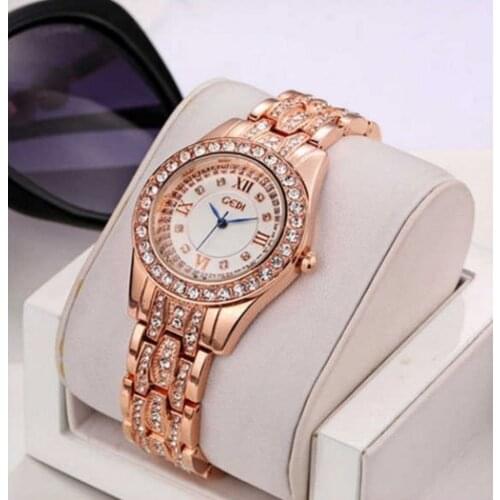 GEDI Fashion Rose Gold Women Watches Top Luxury Brand Ladies Quartz Watch Rhinestone Watch Relogio diamante
