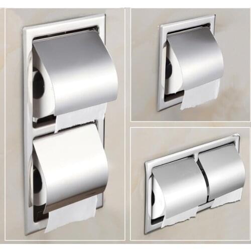 Chrome paper holder bathroom tissue box stainless steel waterproof toilet paper box toilet paper box toilet paper roll holder