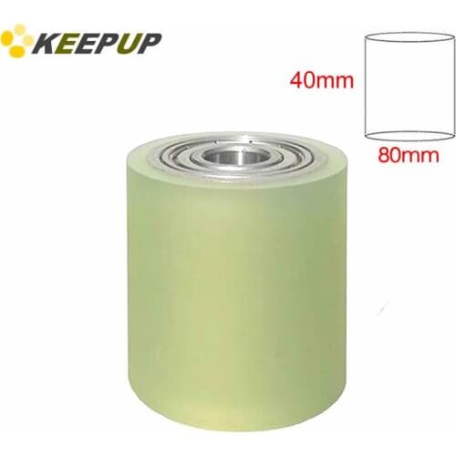 Furniture wheel.Diameter 80mm, length 40mm,PU polyurethane roller with bearing,Soft surface,Pipeline transmission Rubber wheel