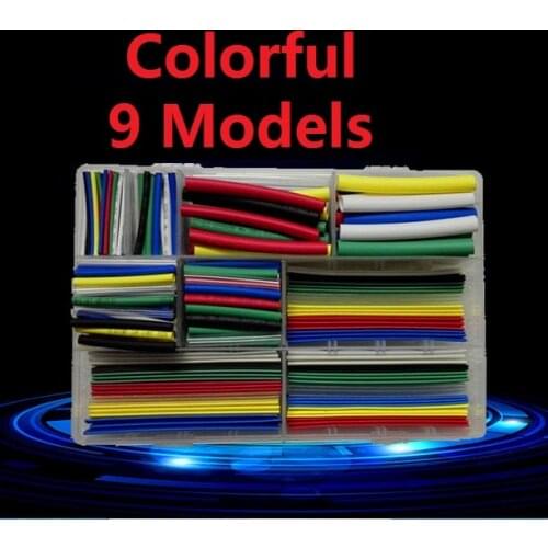 2:1 Assortment Polyolefin Halogen-Free Heat Shrink Tubing Tube Sleeving Wire Cable Kit Thicken Retardant Colorful Transparent DS
