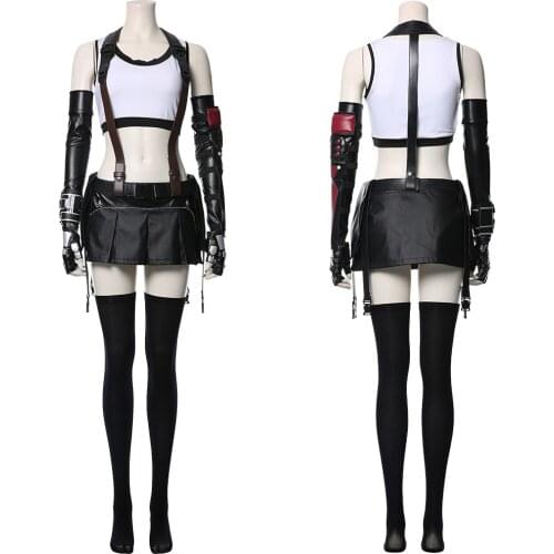 Final Fantasy VII Remake Tifa Lockhart Cosplay Costume Adult Women Uniform Skirt Outfits Halloween Carnival Costumes