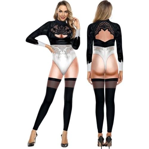 VIP FASHION Halloween Party 3D Print Sexy Cosplay Costume Female Zentai Catsuit Bodysuit Jumpsuit Adults