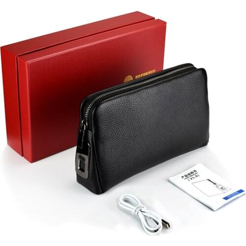 Bags for men Leather Hand Bag Male Long Money Wallets Mobile Phone Pouch Men Messenger Bag Anti-Theft Mens Fingerprint Purses