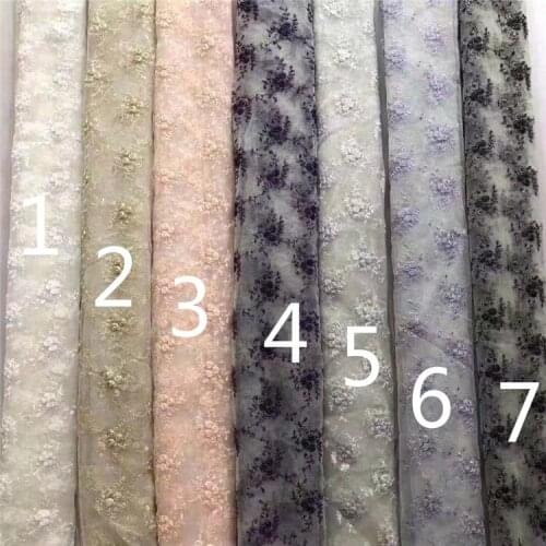 Fashion Womens Dress Sequin Embroidered Fabric Embroidery Lining Simple Mesh Polyester Multi-Color Lace Embroidery Lining