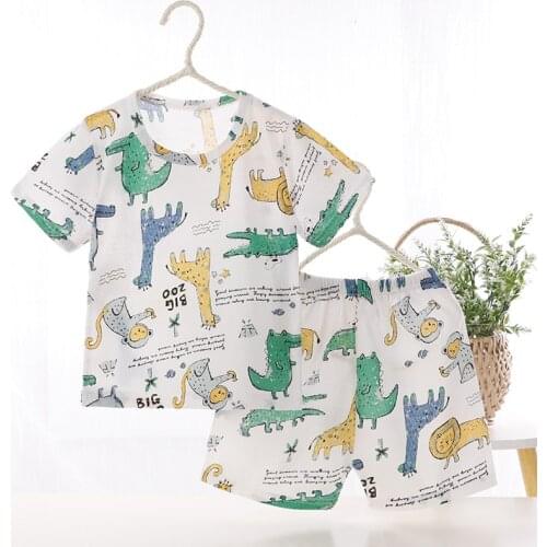 2020 New Summer Sets Breathable Short Sleeve Suits 2pcs Lovely Cartoon t shirt+Shorts Baby Set Cotton Infant Boys Girls Outfit