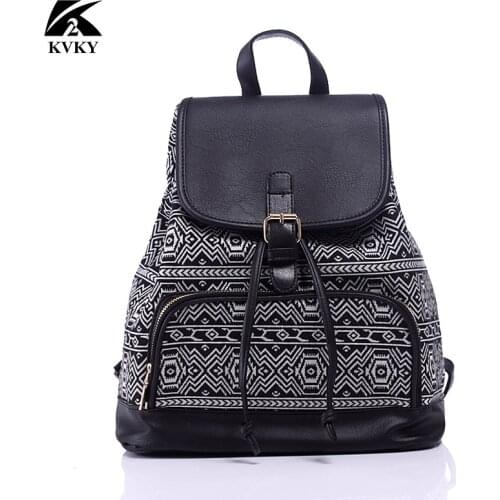 2020 new spring and summer new product jacquard canvas backpack womens bag casual backpack bohemian backpack