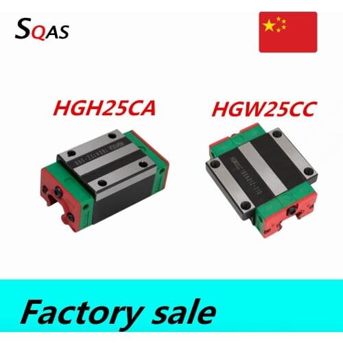Factory sale size same as HIWIN 1pcs HGH25CA /HGW25CC block slides carriages Red-green for CNC parts