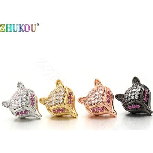 1 Pair11*13mm New Fashion Fox shape Handmade CZ Stud Earrings DIY Jewelry Accessory Findings,Hole:1.5mm Model: VE25