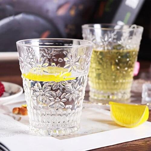 320Ml Chrysanthemum Japanese Hammered Foreign Wine Glass Whiskey Glass Home Creative Beer Glass Crystal Glass Cup