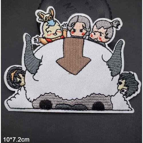 Cartoon Lovely White Bull Cow Iron On Embroidered Clothes Patch For Clothing The Last Airbender Garment Apparel Accessories