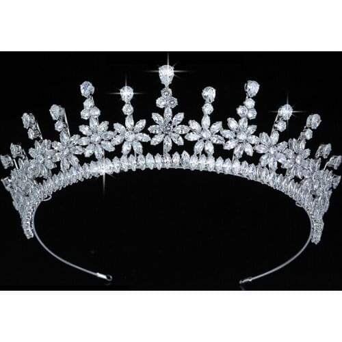 Tiaras And Crown HADIYANA Elegant Women Wedding Bridal Hair Accessories Party Gift Hair Jewelry Zircon BC5605 Corona Princesa