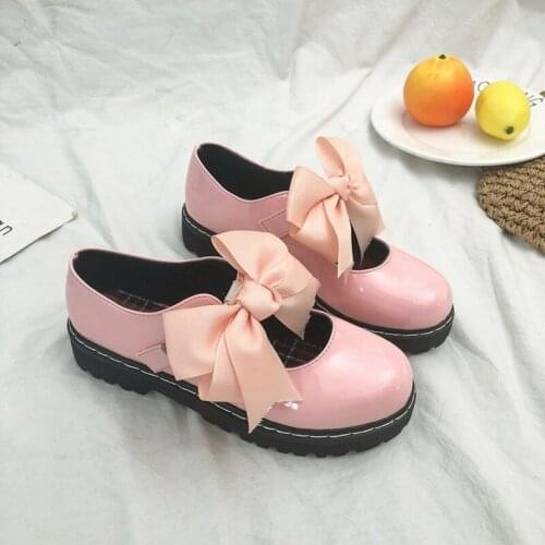Black Princess Shoes Student British Flats Bowknot Princess Kawaii Girl Women Shoes Vintage Sweet Lolita Shoes Victoria cos