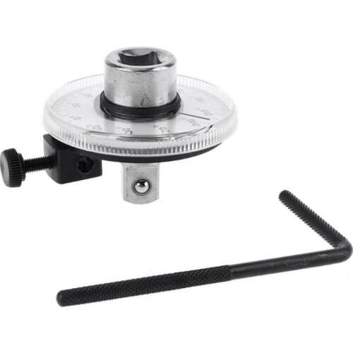Torque Angle Ruler Protractor 360 Degree 1/2 Inch Drive Meter Auto Angle Rotation Measure Tool with Wrench Angle Gauge