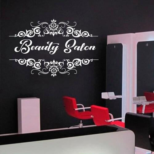 Beauty Salon Wall Decal Custom Text Wall Decor Beauty Salon Window Vinyl Sticker Waterproof Hair Salon Decoration E333